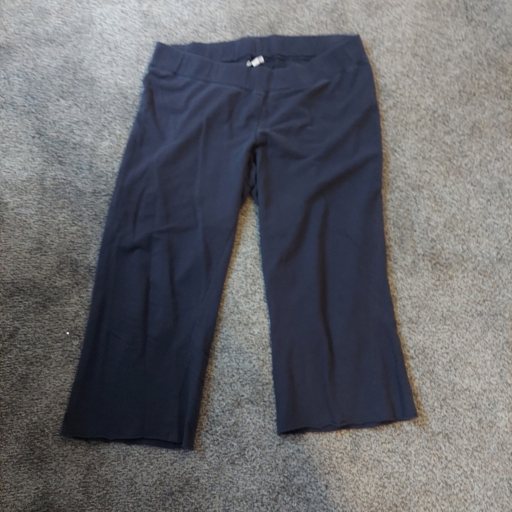 Blue Wide-Leg Pants Mimi Maternity Stretch Capri